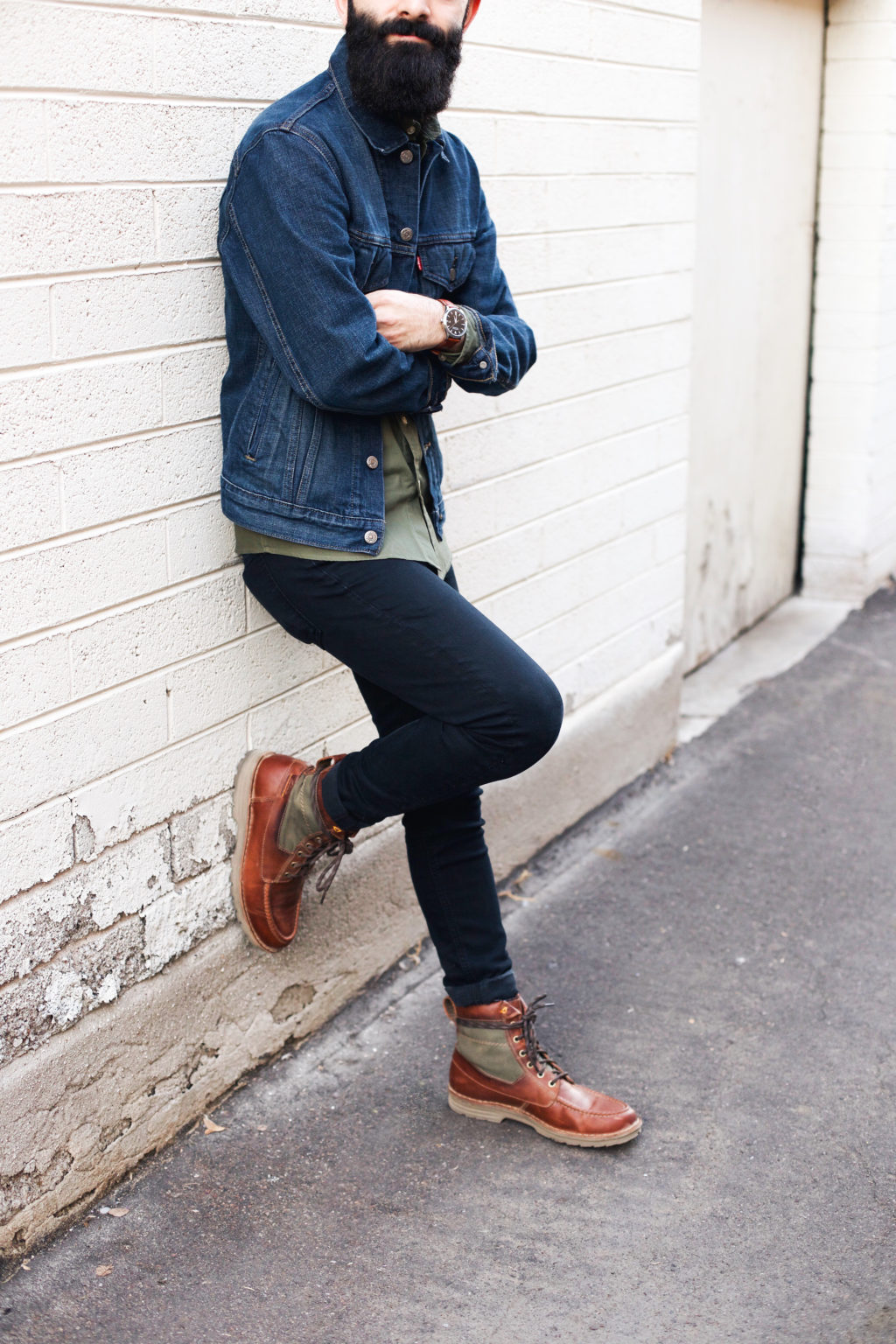 New Darlings - Men's Fall Fashion - Denim and Lace Up Clark's Boots