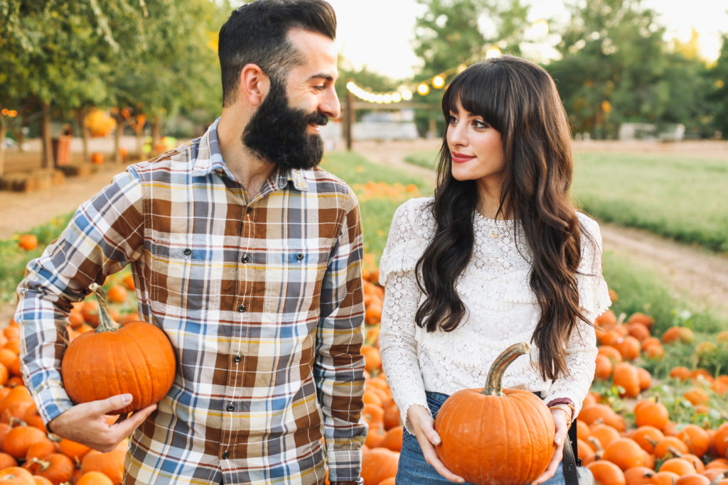 Fall Traditions Pumpkin Picking in Arizona Couples Outfits Ideas