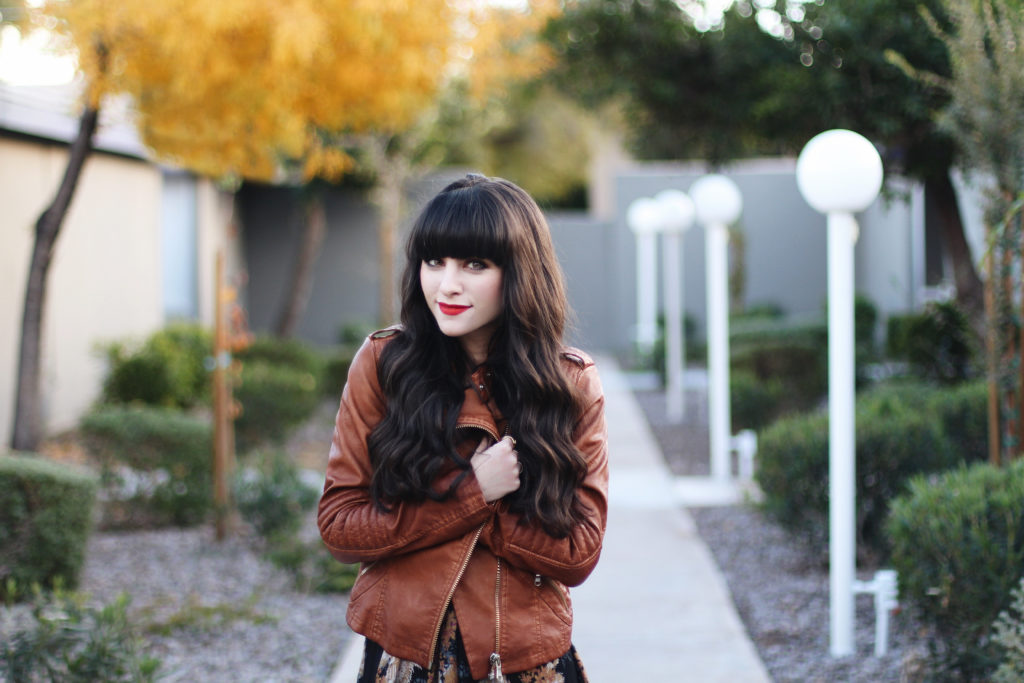 New Darlings - Holiday Survival Guide - Free People dress - Leather jacket