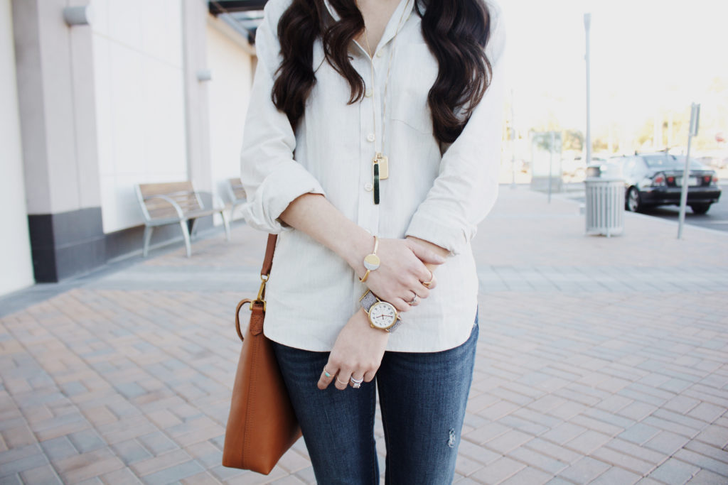 New Darlings - Tradlands Shirt - Timex Watch - Madewell Necklace