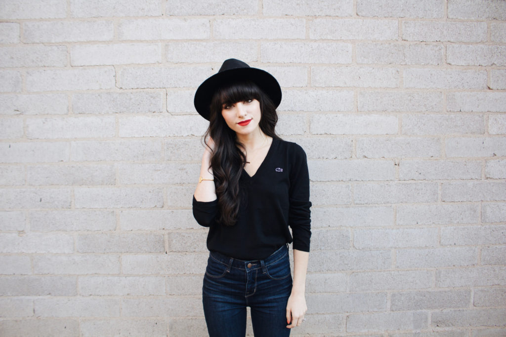 New Darlings - Lacoste sweater - black hat