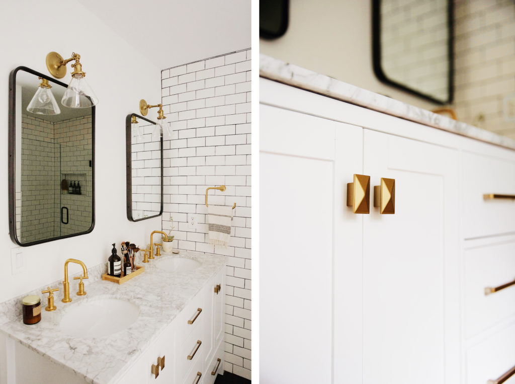 Marble and Brass Bathroom Accents