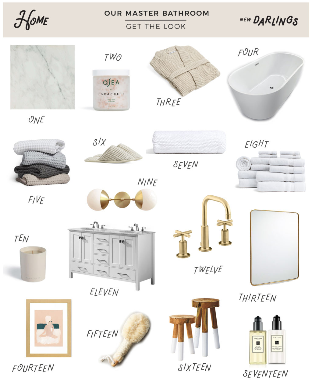 Neutral Marble and Brass Bathroom Ideas