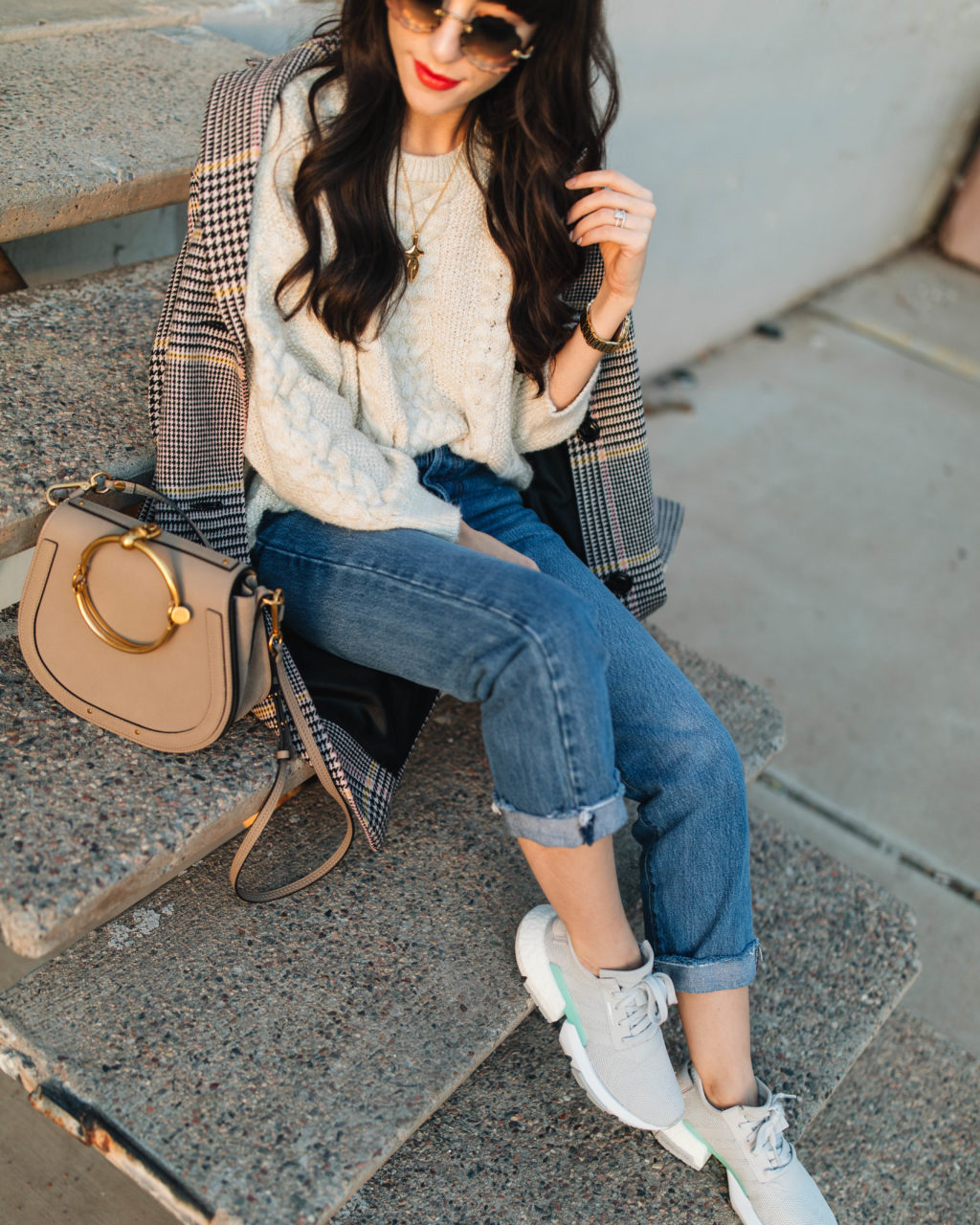 Dash of Darling  Casual Outfit with White Spring Sneakers and a