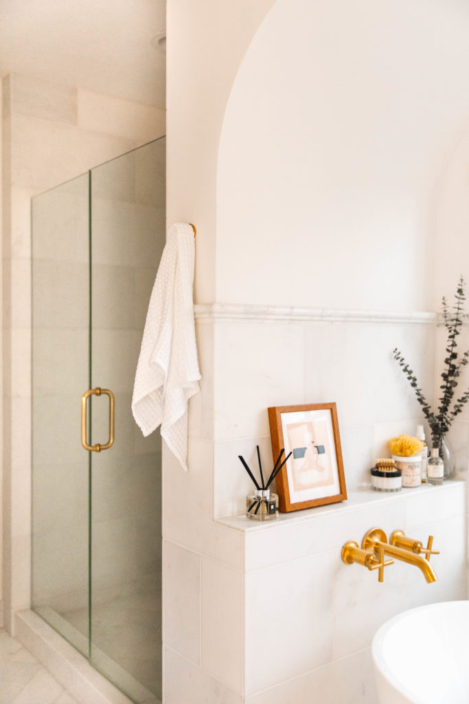 Neutral Marble and Brass Bathroom Ideas
