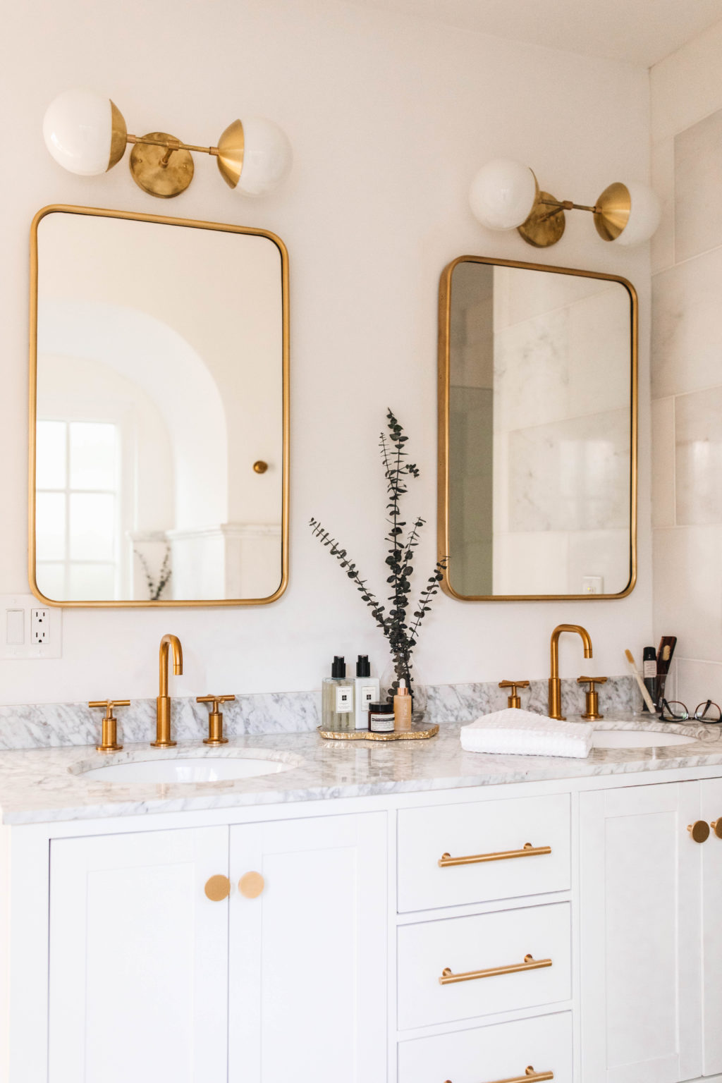Marble and Brass Bathroom Remodel