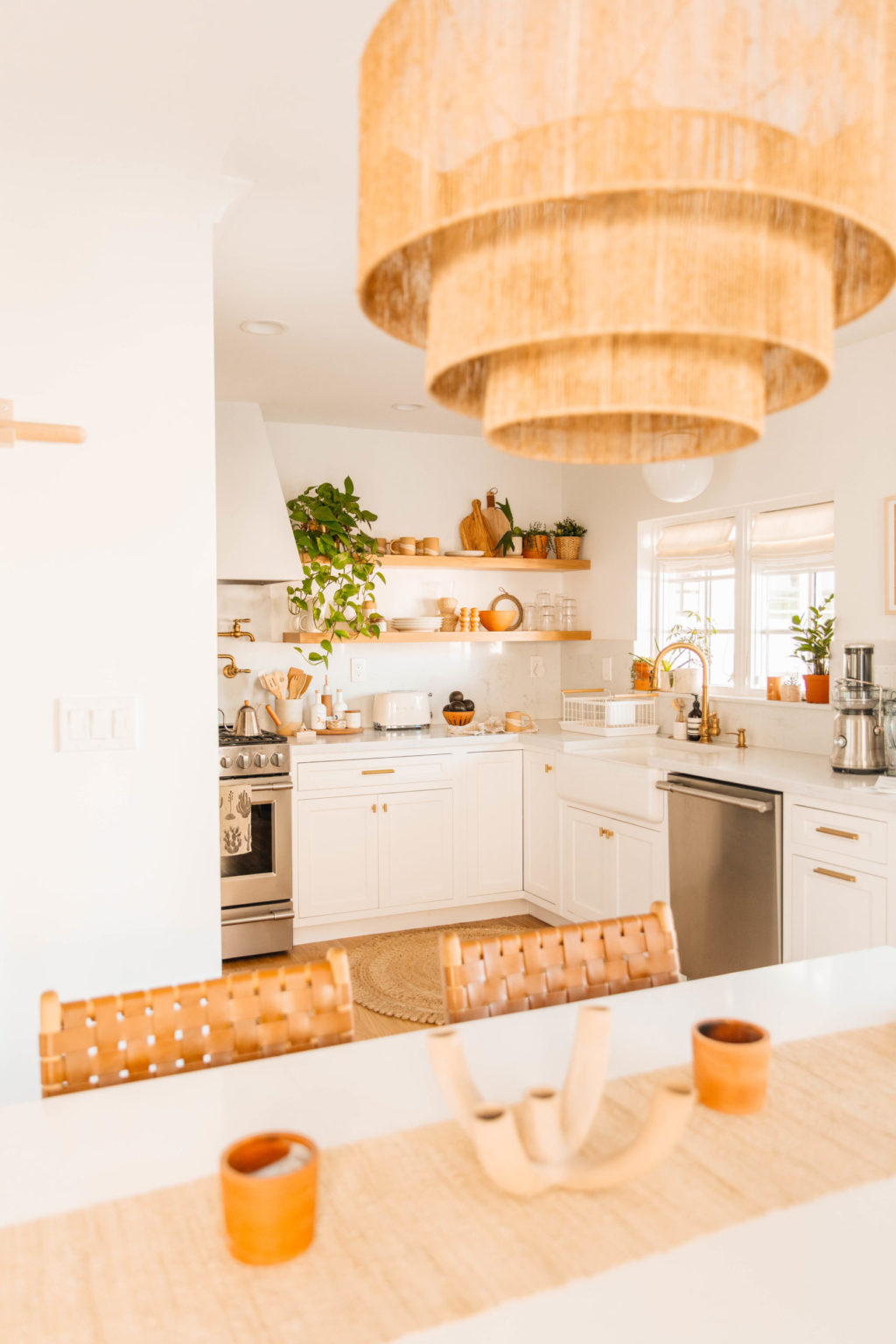 White and Terracotta Kitchen & Dining Room