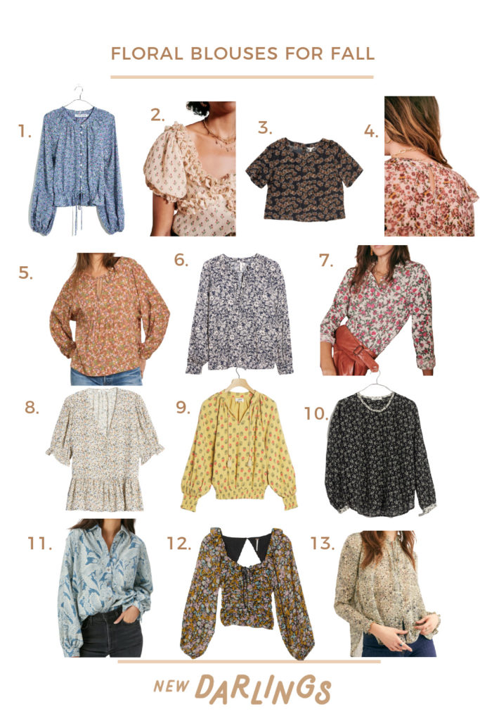 FLORAL BLOUSES FALL OUTFIT IDEAS