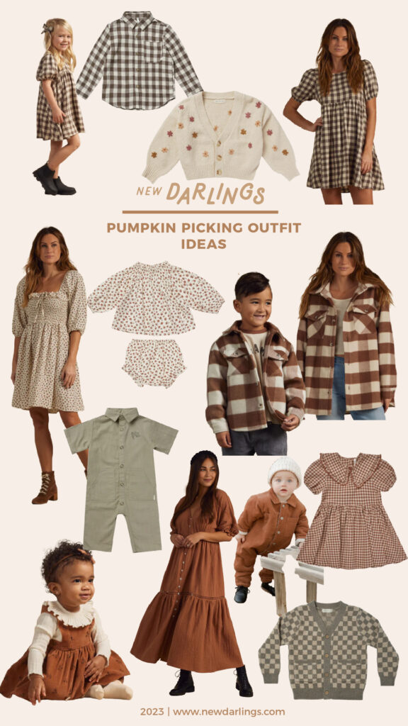 autumn traditions - matching mom and kid pumpkin picking outfits