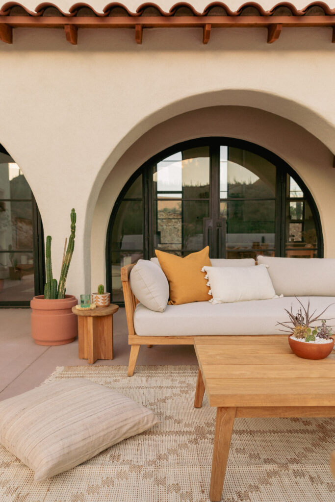 desert backyard oasis - rejuvenation outdoor furniture - outdoor sofa