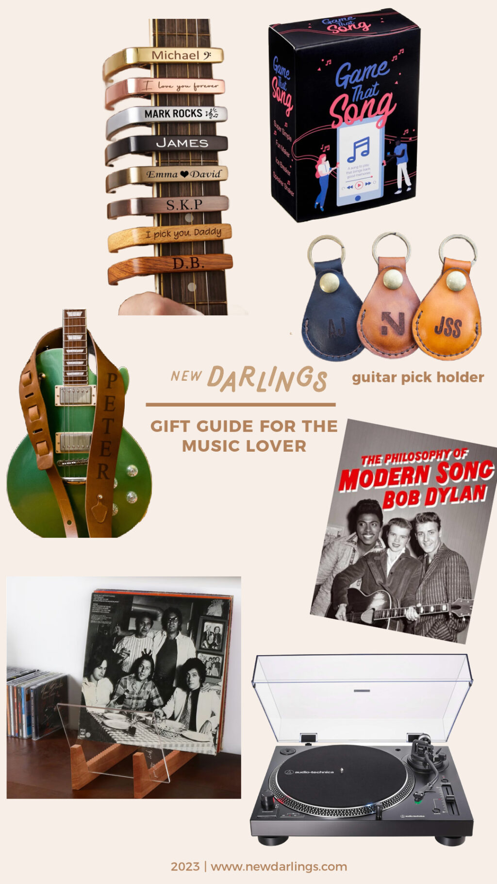 gift ideas for husbands, personalized capo, guitar pick gift ideas, the best record player