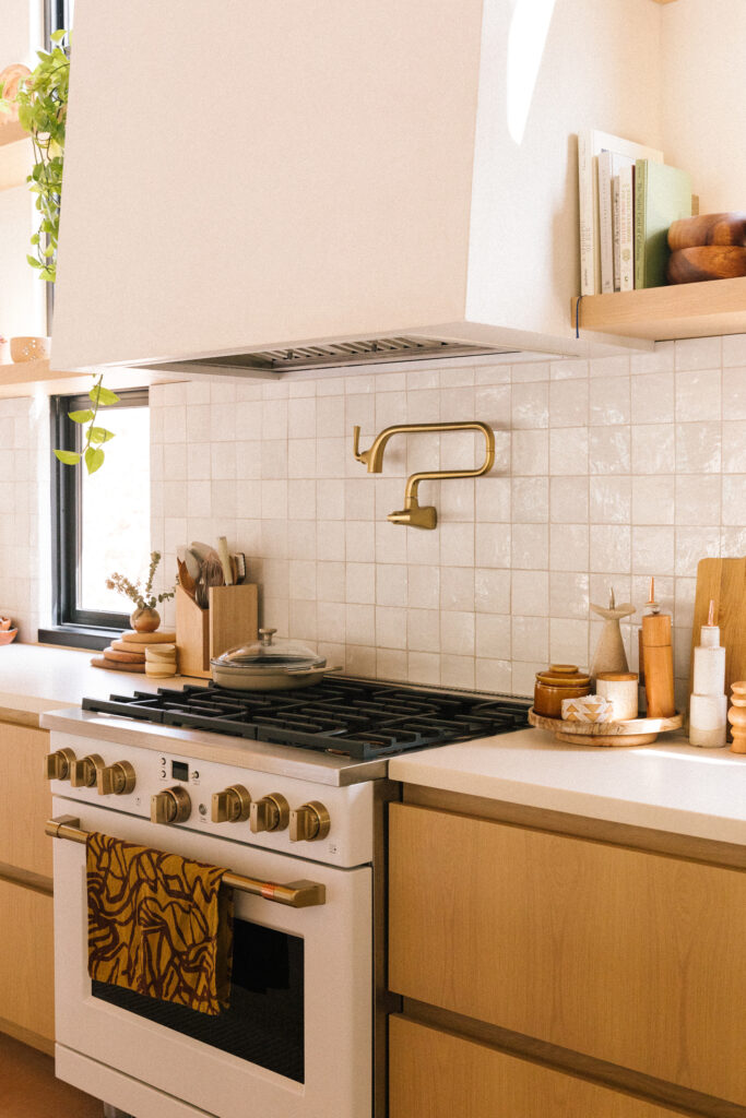 minimal earthy kitchen - desert home - new darlings kitchen - concrete countertops - zellige backsplash