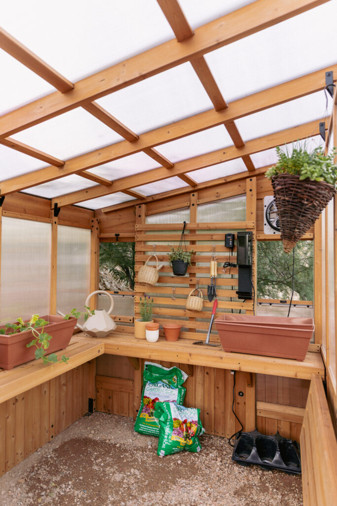 Desert vegetable garden - wooden greenhouse